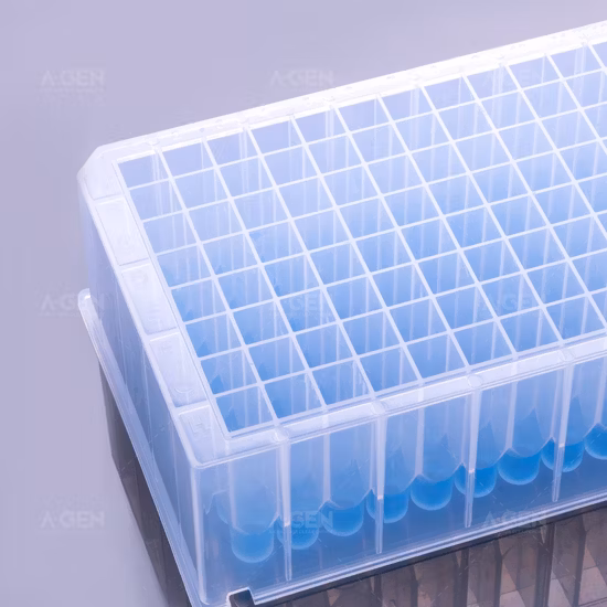 Piastra bassa sterile quadrata del pozzo profondo di conservazione 384 pp dei materiali di consumo di plastica del laboratorio del fondo 120UL di stabilità chimica alta V